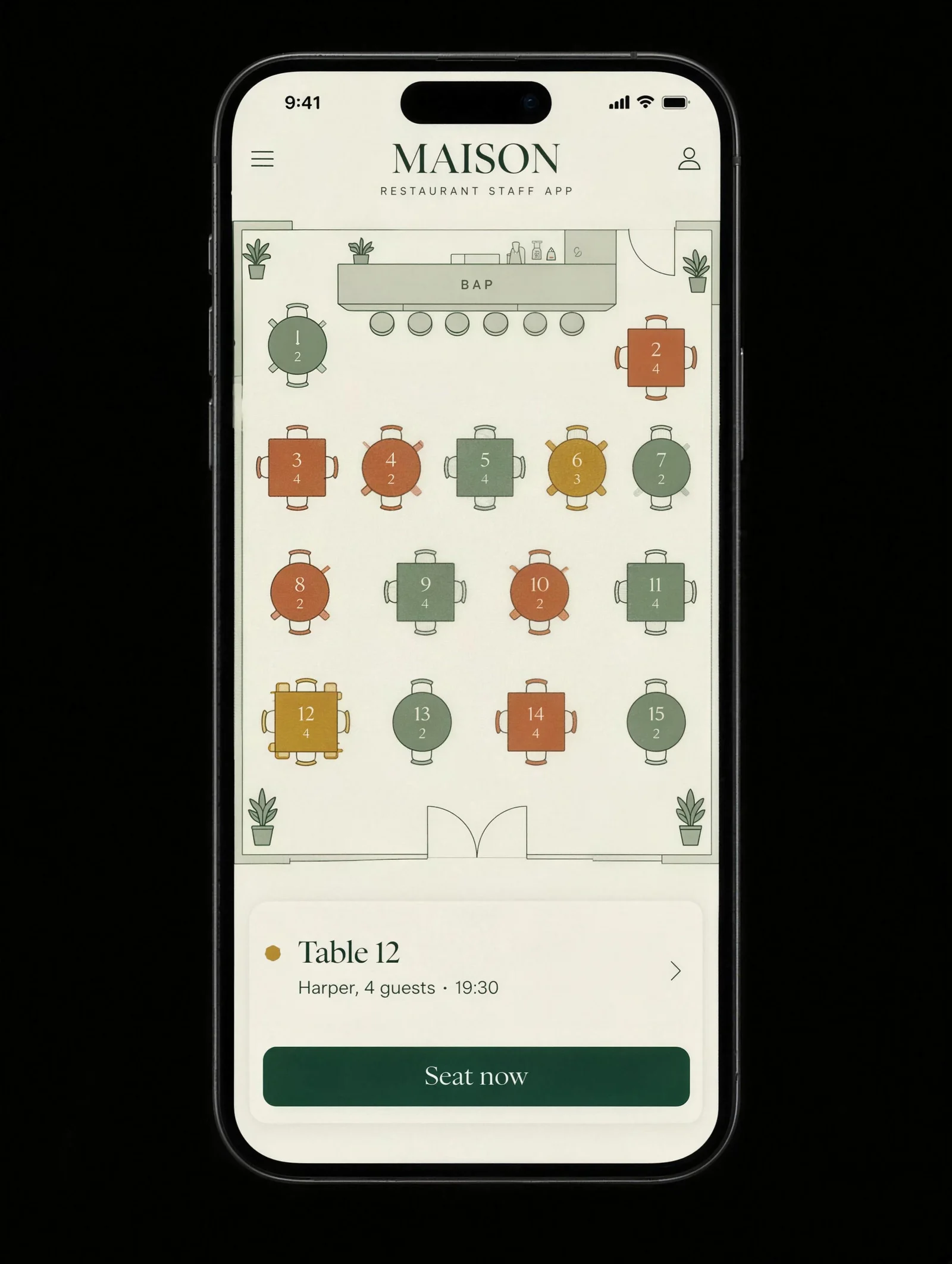 Maison, Restaurant reservations
