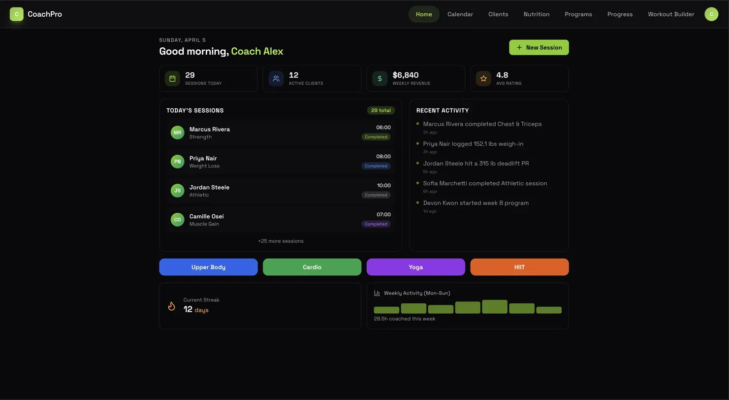 CoachPro — Fitness coaching
