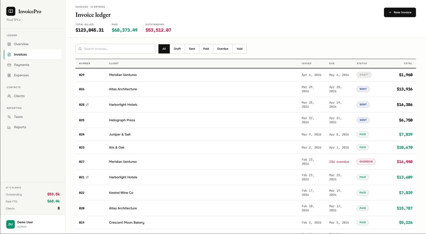 InvoicePro — Client billing