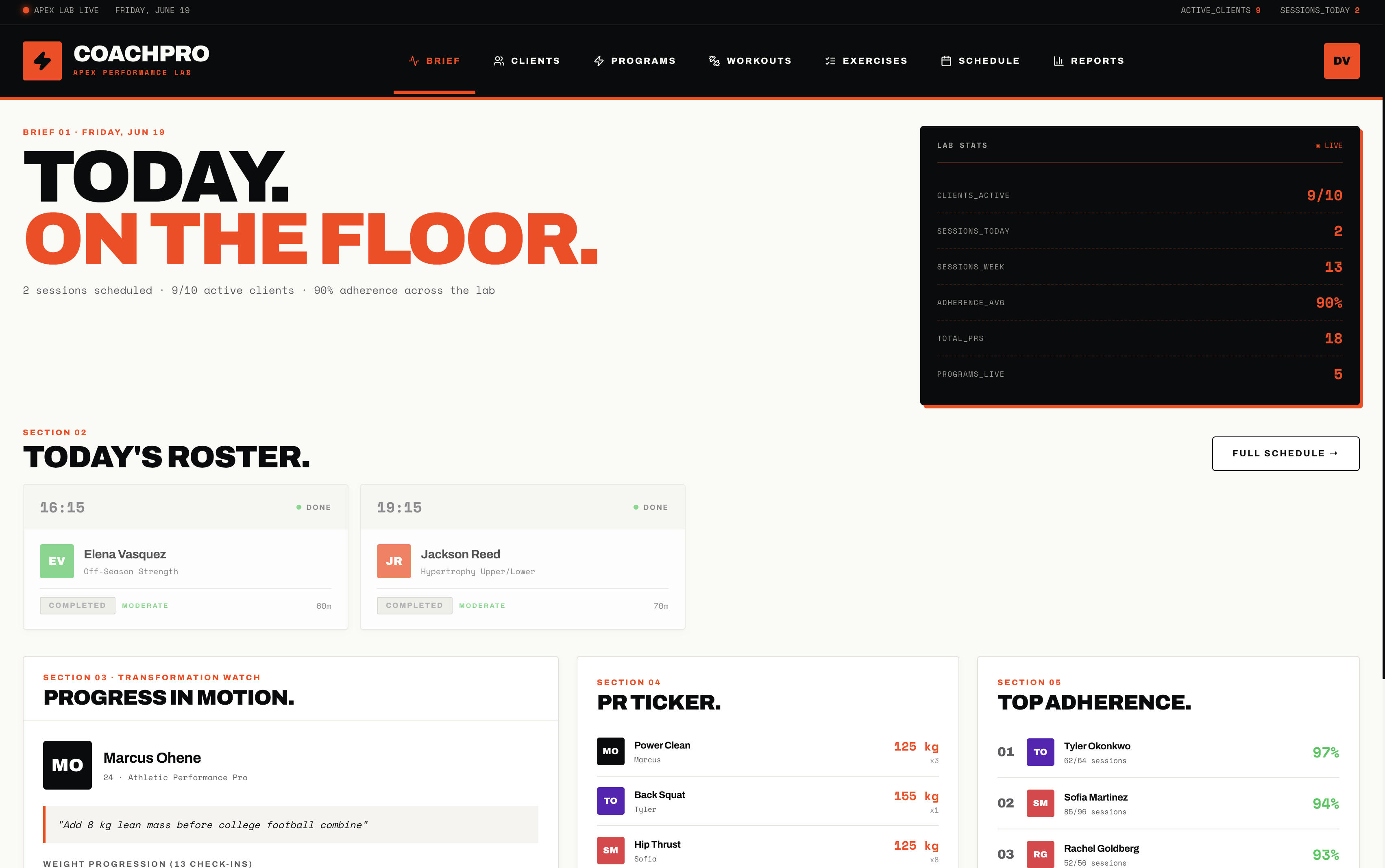 CoachPro — Fitness coaching