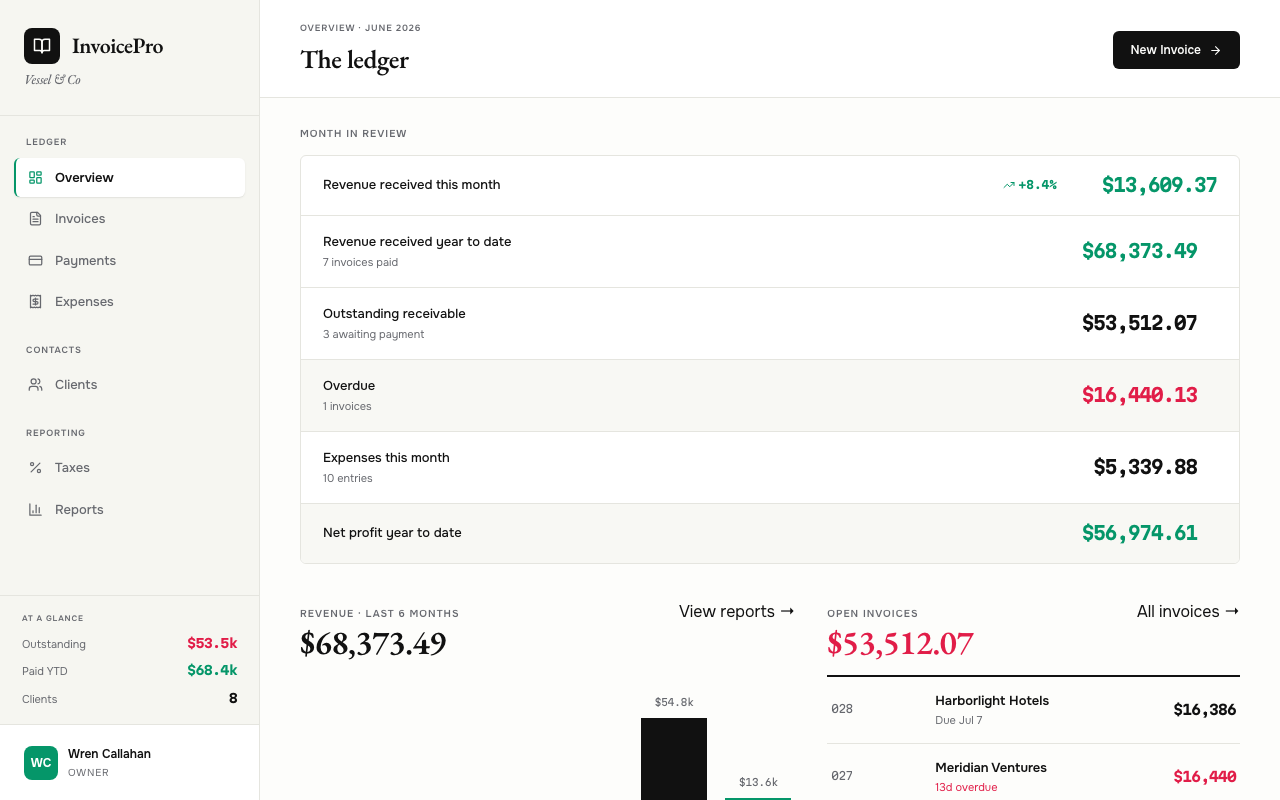 InvoicePro — Client billing
